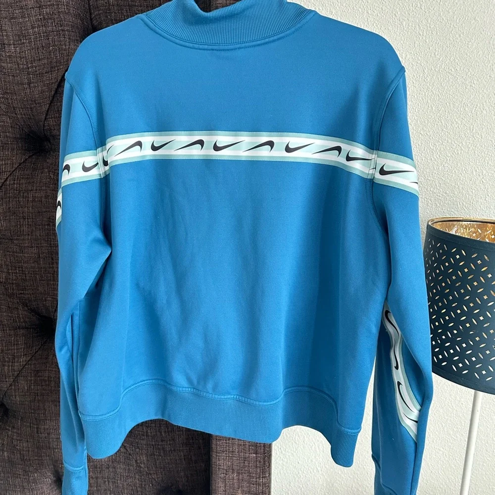 Nike Woman's Zip-Up Sweater in Blue with White Accents